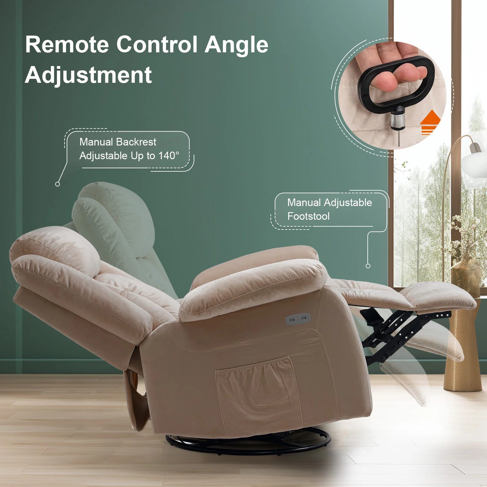 Recliner Chair 360 Swivel Massage Chair