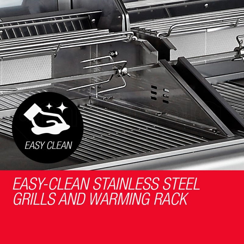 EuroGrille 9 Burner BBQ Grill Outdoor Barbeque Gas Stainless Steel Kitchen