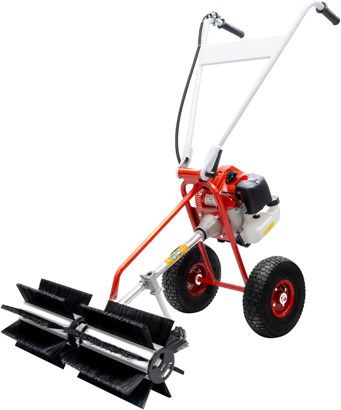 Handheld sweeping broom, 43CC 1.7 horsepower 2-cylinder gasoline engine, rear-mounted sweeping machine, suitable for cleaning parks, gardens, grasslands, lawns and gravel (Model 1)1 pcs