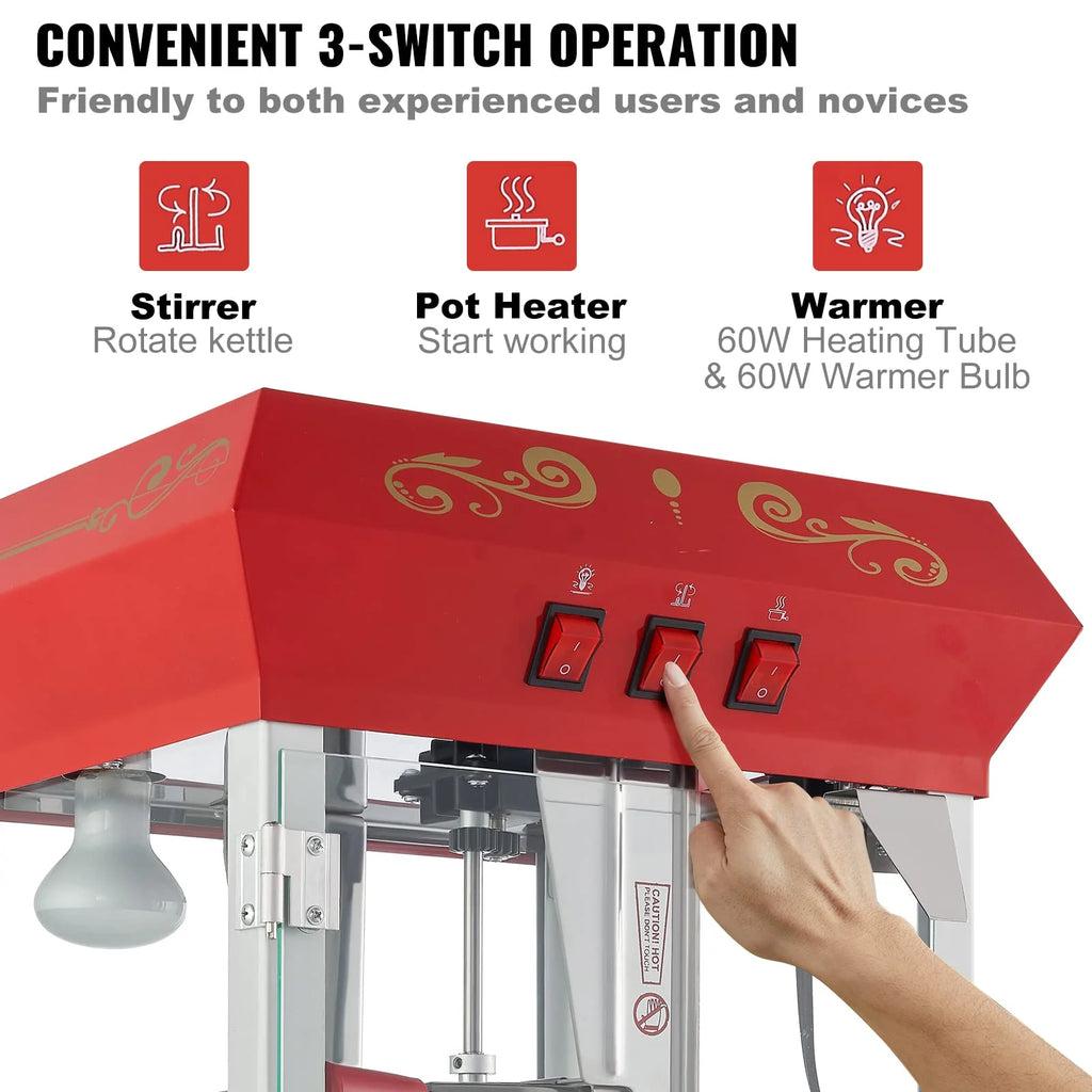 VEVOR Commercial Popcorn Machine for 48 Cups per Batch