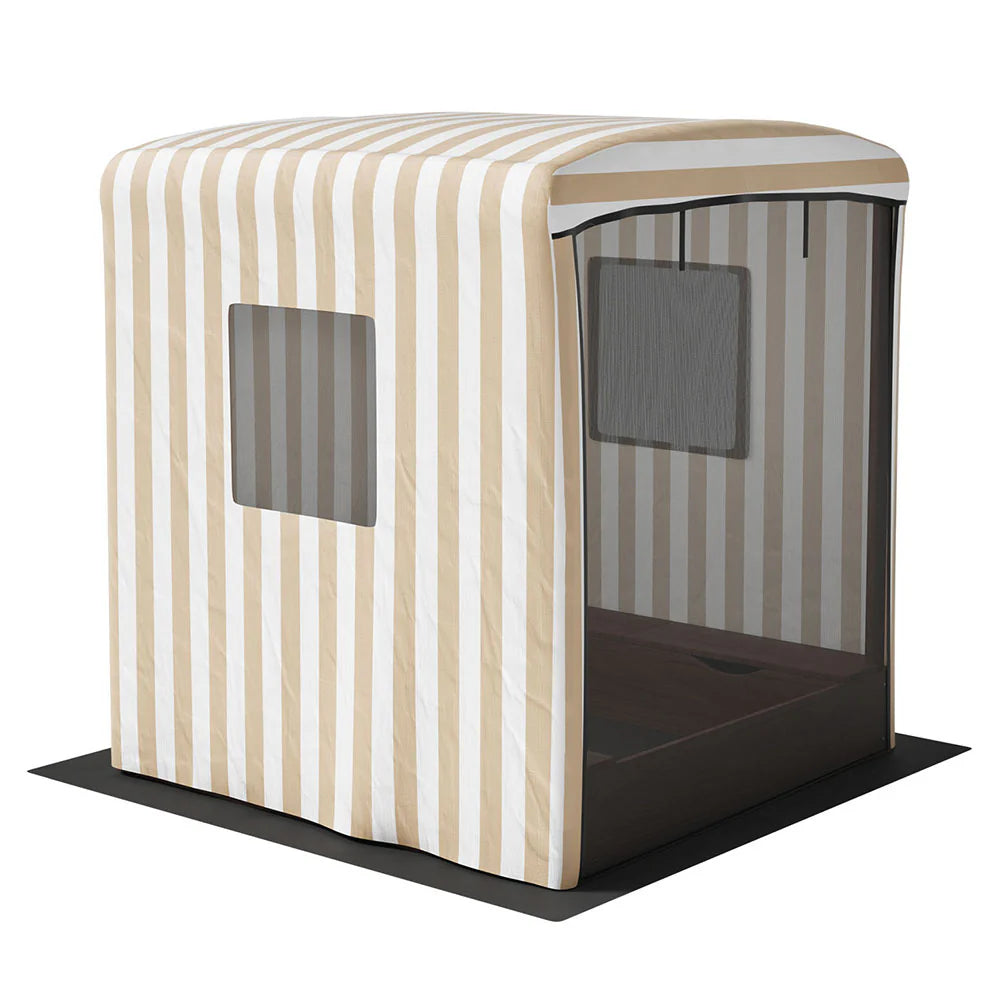 UV-Resistant Wooden Sandpit with Canopy and Storage Keezi