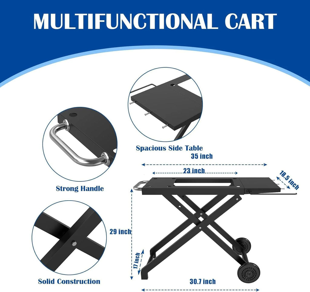 Portable Grill Table for Blackstone 22 Inch 17 Inch Tabletop Griddle Accessories Folding BBQ Table, Outdoor Grill Stand for Blackstone 22" 17" Griddle Stand with Wheels Side Table1 pcs