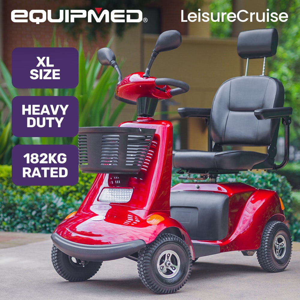 EQUIPMED LeisureCruise Extra Large-Sized, High Power, 182kg Capacity Mobility Scooter  - Red