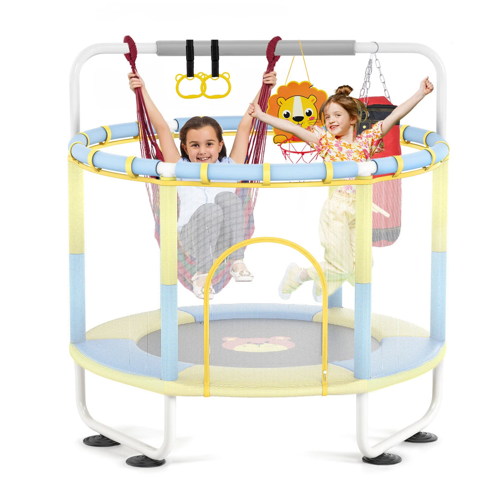 55" Trampoline with Basketball Hoop Swings