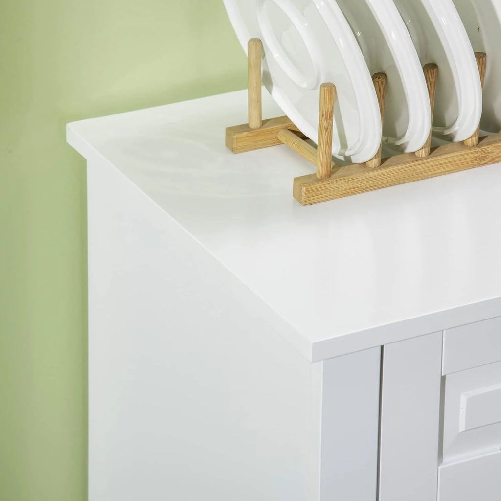 Sideboard Buffet Cabinet, Modern Kitchen Cabinet with 2 Drawers and Adjustable Shelves, Coffee Bar Cabinet, White1 pcs