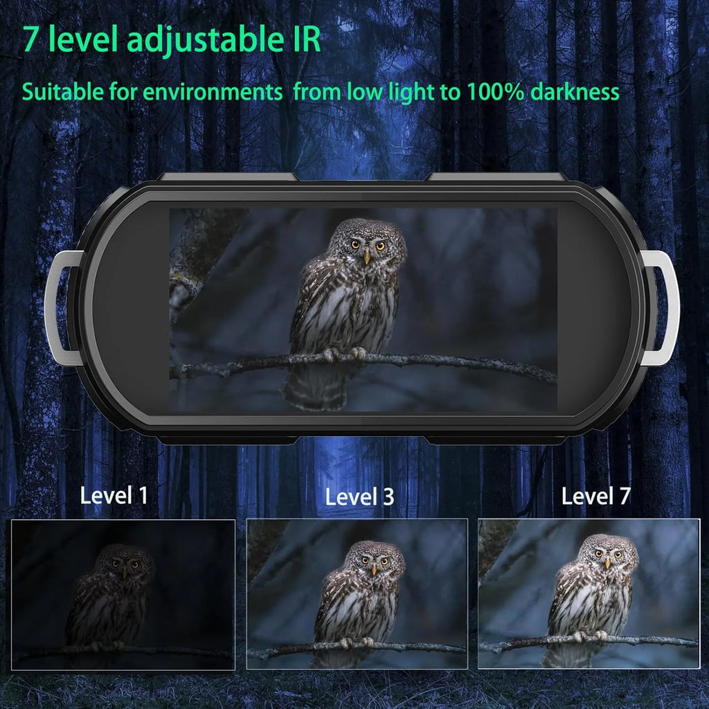 Night Vision Goggles - Night Vision Binoculars for Adults, FHD 1080P Infrared Digital Night Vision with 8X Zoom, 4000mAh Rechargeable Hunting Night Vision with 32GB Card (Black)1 pcs