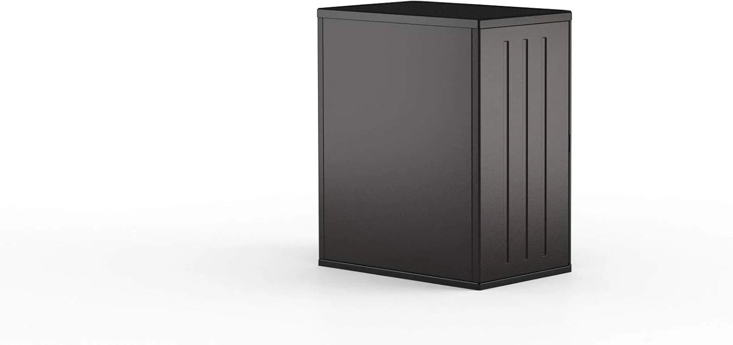 Suncast Commercial Heavy-Duty 9 Cubic Ft. Resin Storage Cabinet with Lockable Handles, Adjustable Metal-Reinforced Shelves for Garage or Workspace, Black, Made in The USA1 pcs