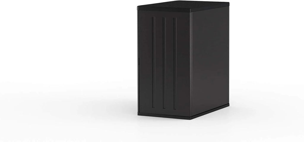 Suncast Commercial Heavy-Duty 9 Cubic Ft. Resin Storage Cabinet with Lockable Handles, Adjustable Metal-Reinforced Shelves for Garage or Workspace, Black, Made in The USA1 pcs