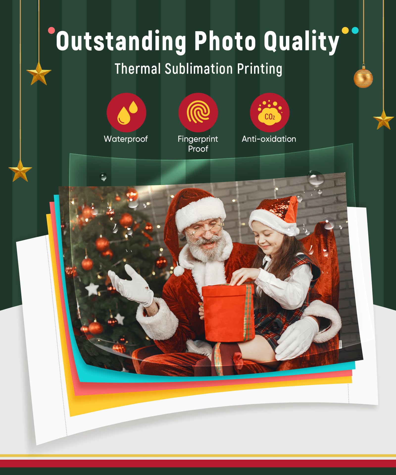 Liene 4×6 Photo Printer with Wi-Fi, 100 Sheets, Thermal-Dye Sublimation, for iPhone & Android