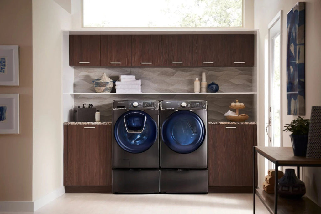 Samsung �C 4.5 Cu. Ft. High Efficiency Stackable Front Load Washer with Steam and AddWash �C Black stainless steel