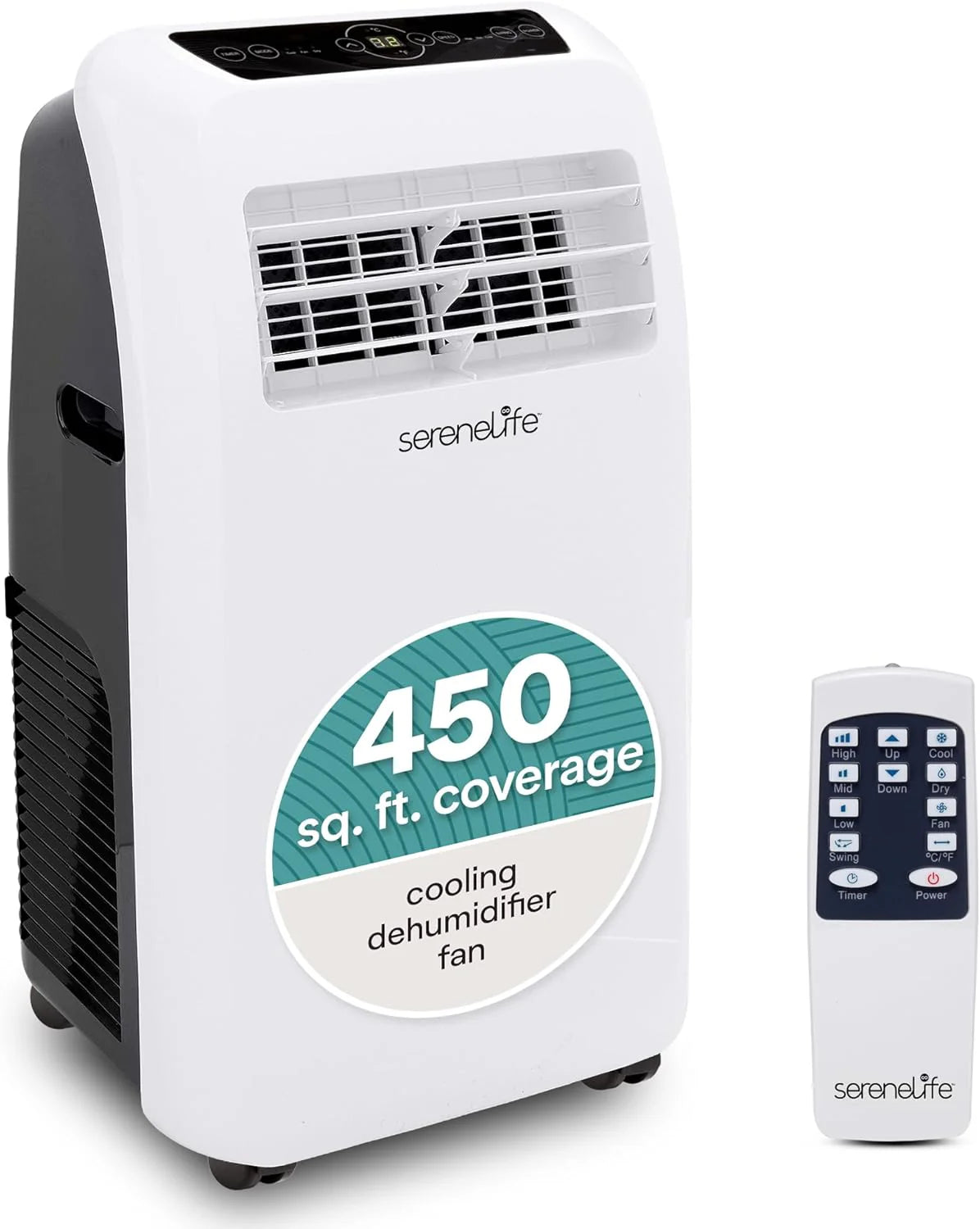 10,000 BTU Portable Air Conditioner– 4-in-1 AC Unit w/Cooling, Dehumidifier, Heater, & Fan– Includes Remote Control, Window Mount Kit, Quiet Operation, 24-Hour Timer1 pcs