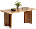 Wooden Dining Table Set for 6, 63-Inch Rectangle Kitchen Table, Modern Dinner Table for Home Dining Room, Kitchen Room, Brown1 pcs
