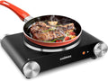 Hot Plate,1800W Ceramic Electric Hot Plate for Cooking, Dual Control Infrared Cooktop, Portable Countertop Burner, Glass Plate Electric Cooktop, Silver, Stainless Steel1 pcs
