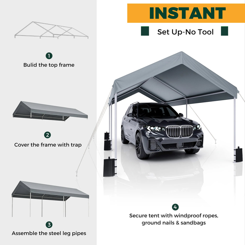 3x6m Waterproof Carport Canopy Portable Garage