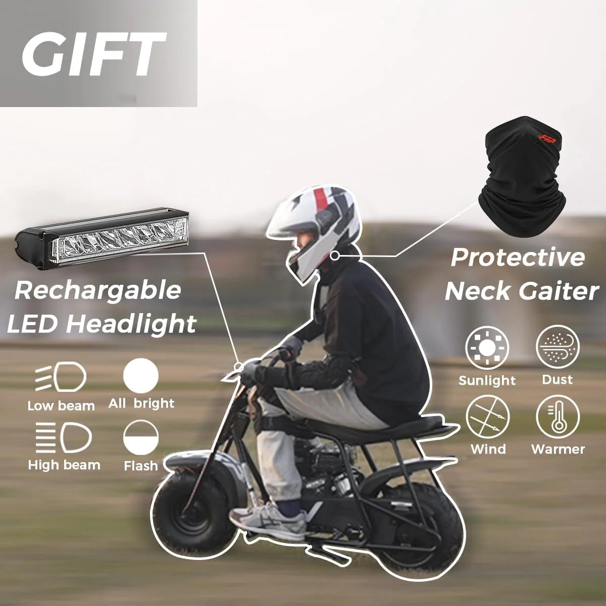 Mini Dirt Bike GMB100, 99 CC Gas Powered Mini Bike 4 Stroke 3HP, Off Road Mini Bikes for Kids and Adult, Trail Bike Up to 24 Mph, Weight Support Up to 185 LBS (Black)1 pcs