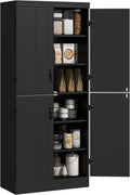 70" Tall Kitchen Pantry Cabinet, Freestanding Buffet Storage Cabinet with 4 Doors and 2 Adjustable Shelves, Natural1 pcs