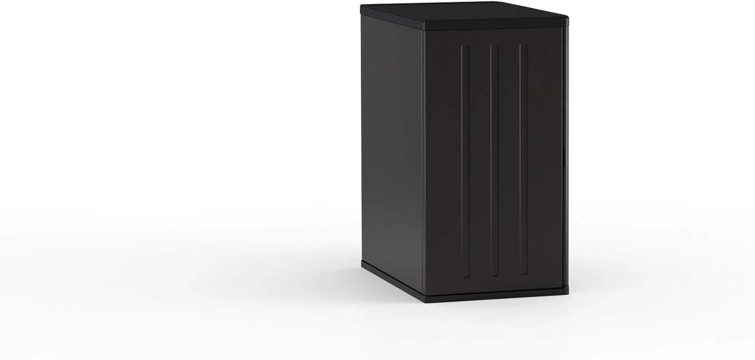 Suncast Commercial Heavy-Duty 9 Cubic Ft. Resin Storage Cabinet with Lockable Handles, Adjustable Metal-Reinforced Shelves for Garage or Workspace, Black, Made in The USA1 pcs