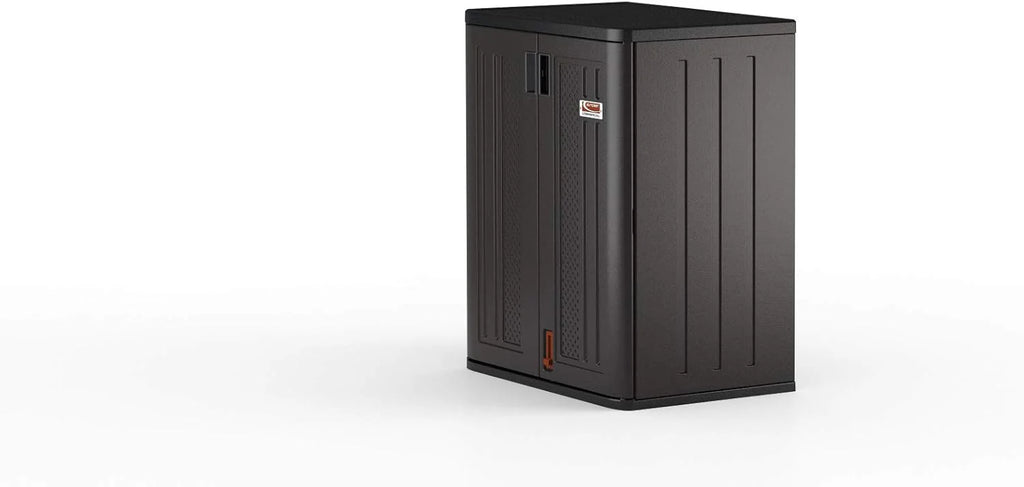 Suncast Commercial Heavy-Duty 9 Cubic Ft. Resin Storage Cabinet with Lockable Handles, Adjustable Metal-Reinforced Shelves for Garage or Workspace, Black, Made in The USA1 pcs