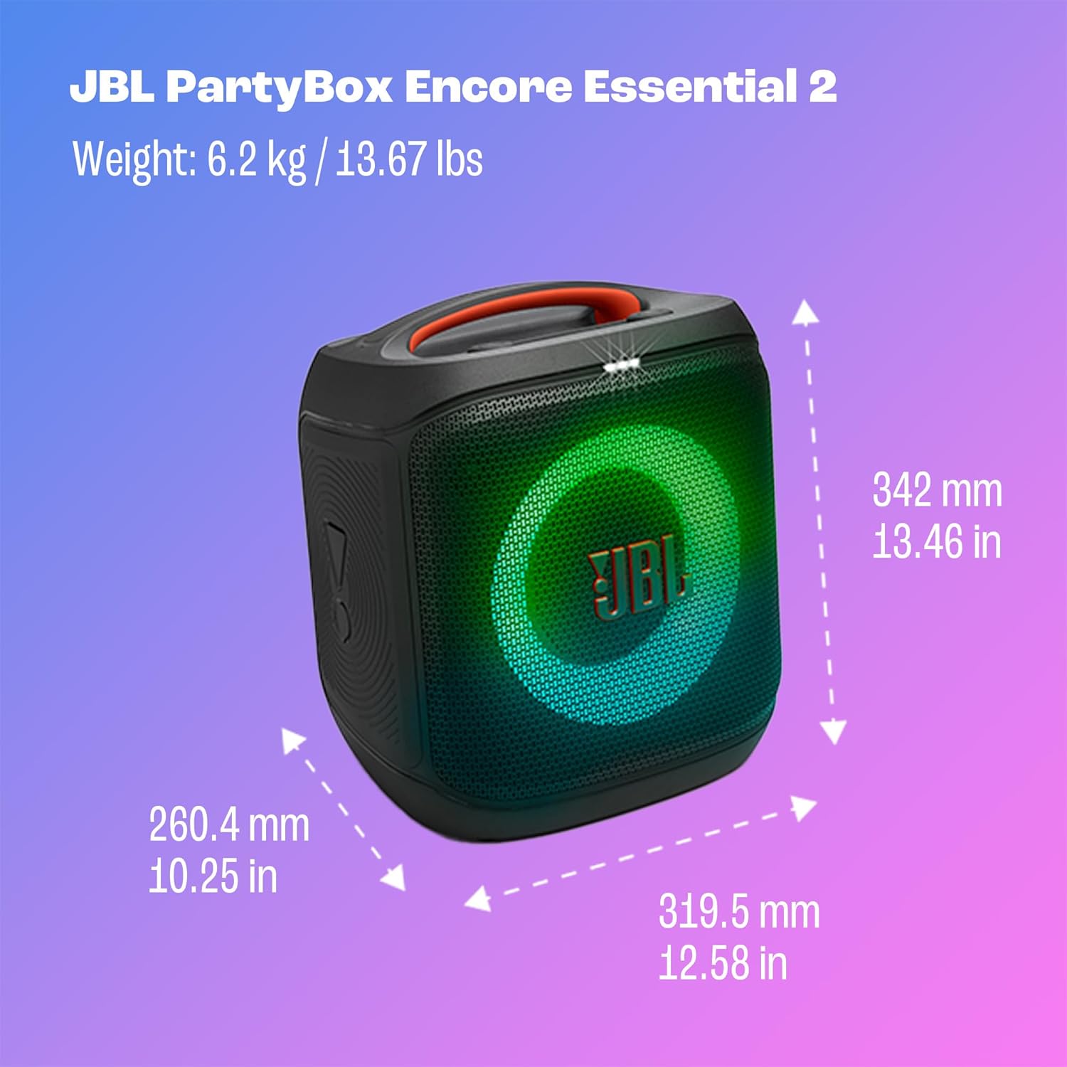 PartyBox Encore Essential 2, Portable Speaker, 15H Playtime, IPX4