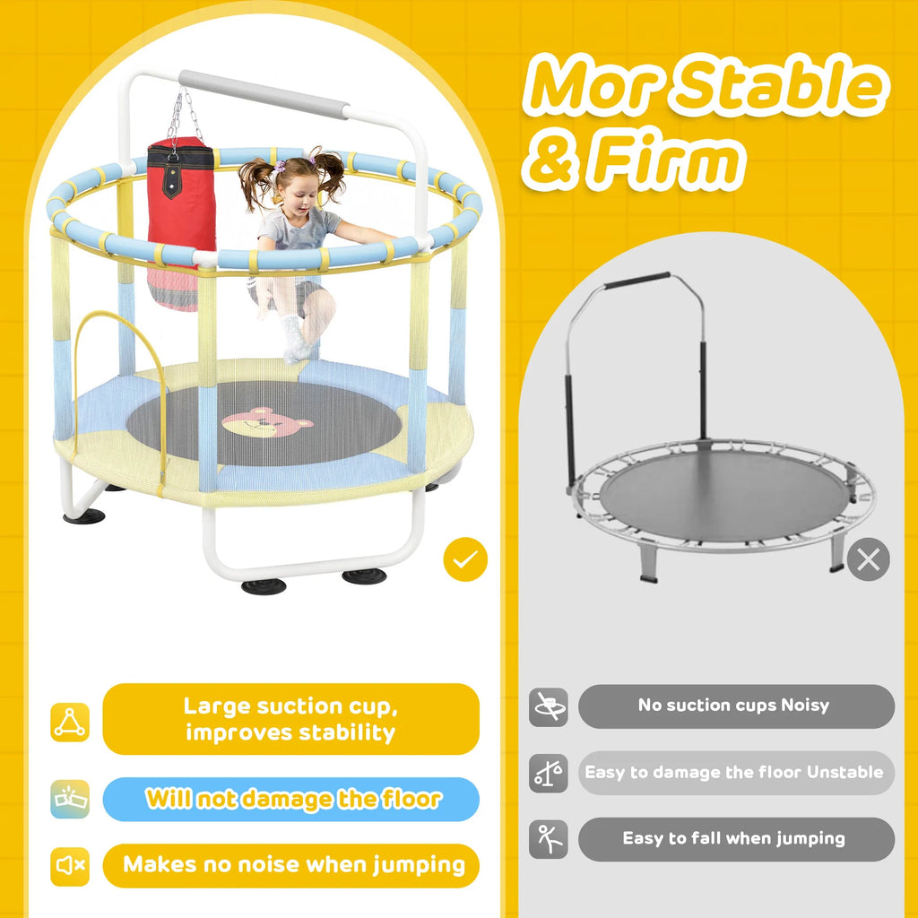 55" Trampoline with Basketball Hoop Swings