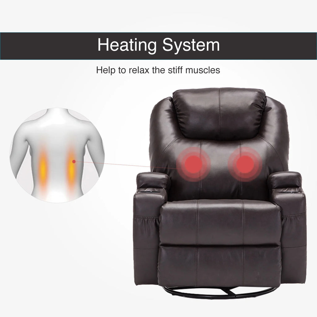 Recliner Massage Chair Sofa PU Leather