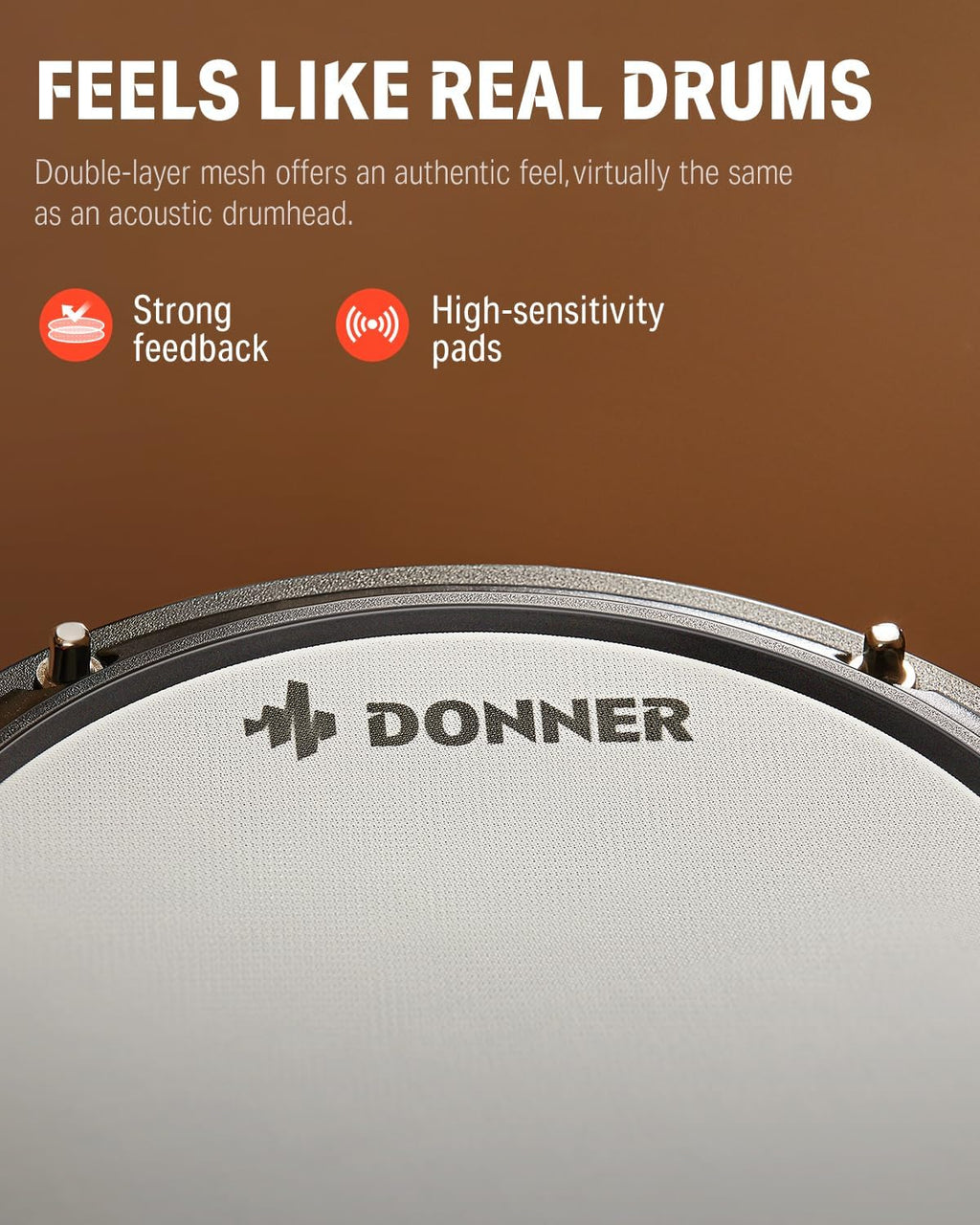 Donner DED-80 Electronic Drum Set, Electric Drum Set for Beginner with 4 Quiet Mesh Drum Pads, 2 Switch Pedal, 180+ Sounds, Throne, On-Ear Headphones, Sticks, and Melodics Lessons Included. sgtnighsdesigns