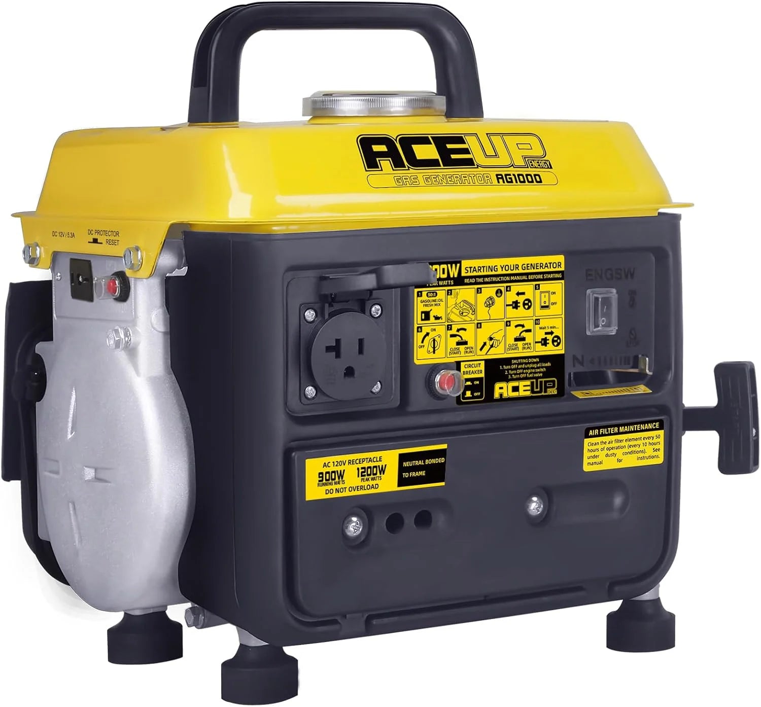 1200-watt energy gas generator, portable generator, suitable for camping, ultra-light design1 pcs