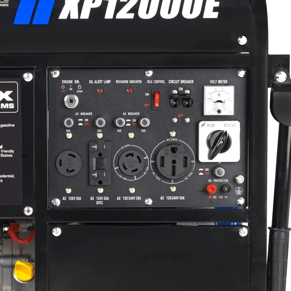 Portable 13000-watt generator with dual-fuel operation (gasoline & propane), electric start, emergency power supply for the whole house, switchable, suitable for motorhomes and emergencies