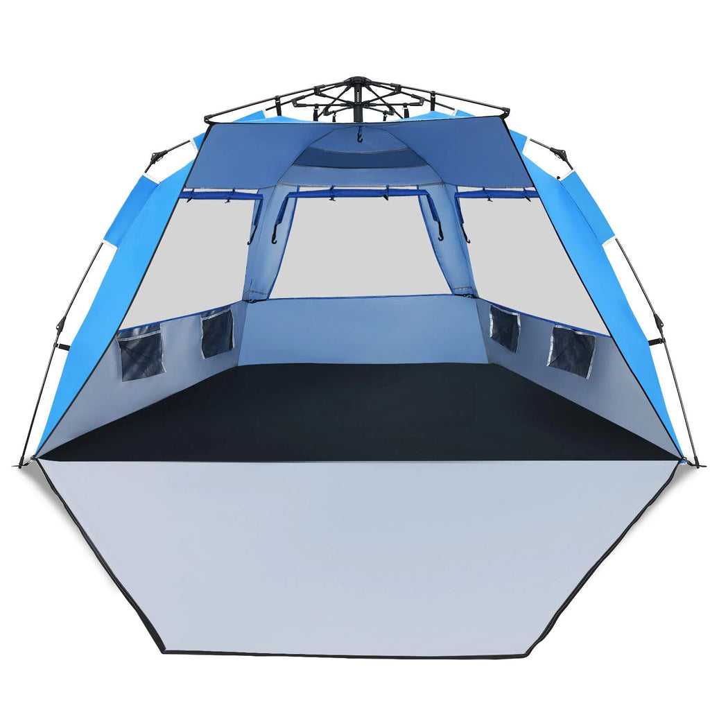 Instant Pop-up Beach Tent for 3-4 Persons Windproof Sunshade Canopy Cabana