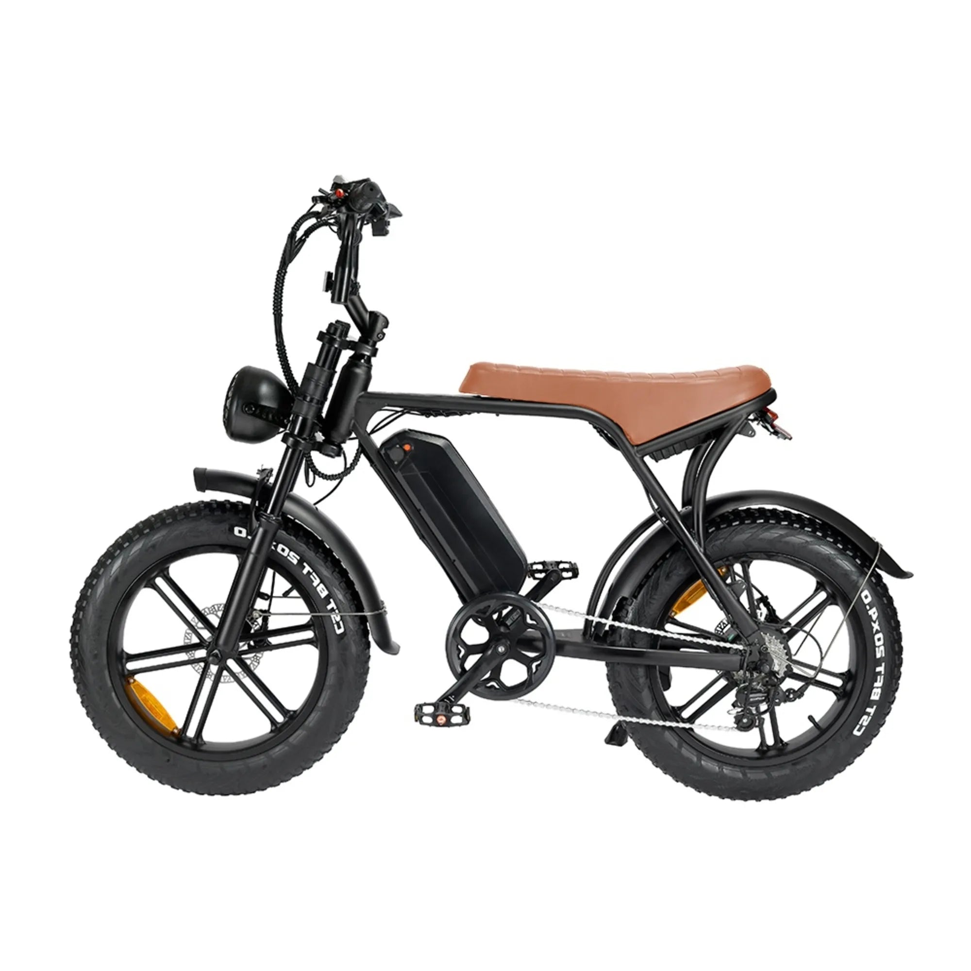 Fat Tyre 20" Off Road Electric Bike - Brown Saddle
