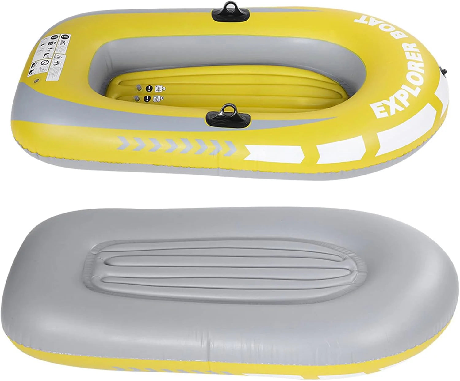 Inflatable Kayak Series, Inflatable Boat Set, Inflatable Boat Rafts Dual Air Chambers, Welded Oar Locks, Grab Handles, Bow Rope, Sporty Design, 2 Person for Adults1 pcs