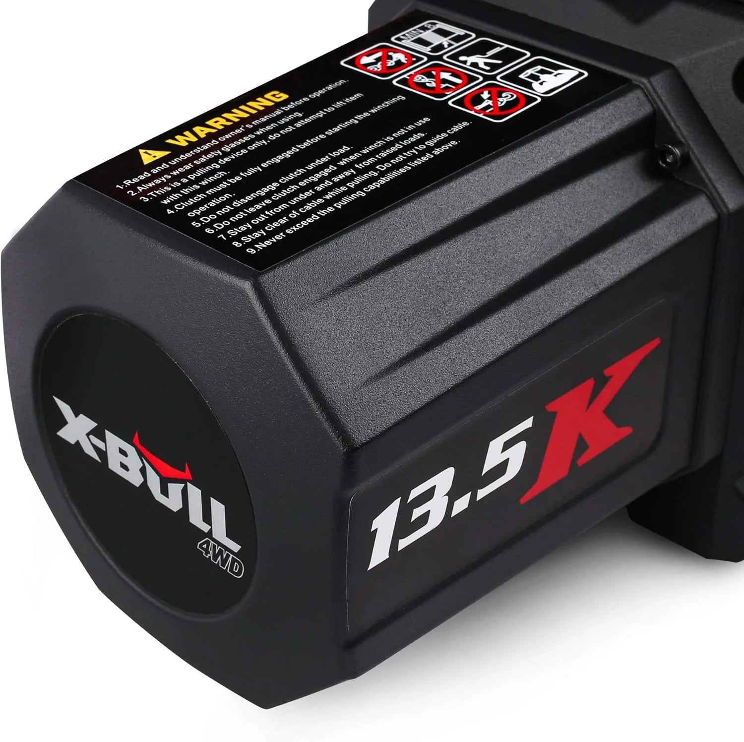 13,500-pound load capacity electric winch - 12-volt DC power supply, suitable for off-road trailer towing, dual-function wireless remote control1 pcs