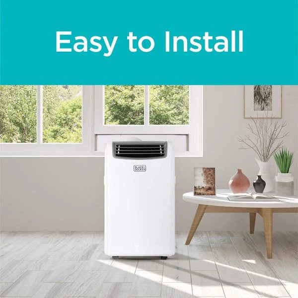 BLACK+DECKER Portable Air Conditioner with 14,000 BTU, Heating Function and Remote Control, White