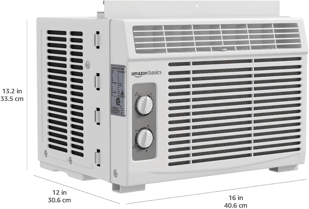 5000-BTU Small Window Air Conditioner, Up to 150 Sqf, Window AC Units with Cool and Fan Functions, Washable Filter, Adjustable Window Kit, Intuitive Mechanical Controls, White1 pcs