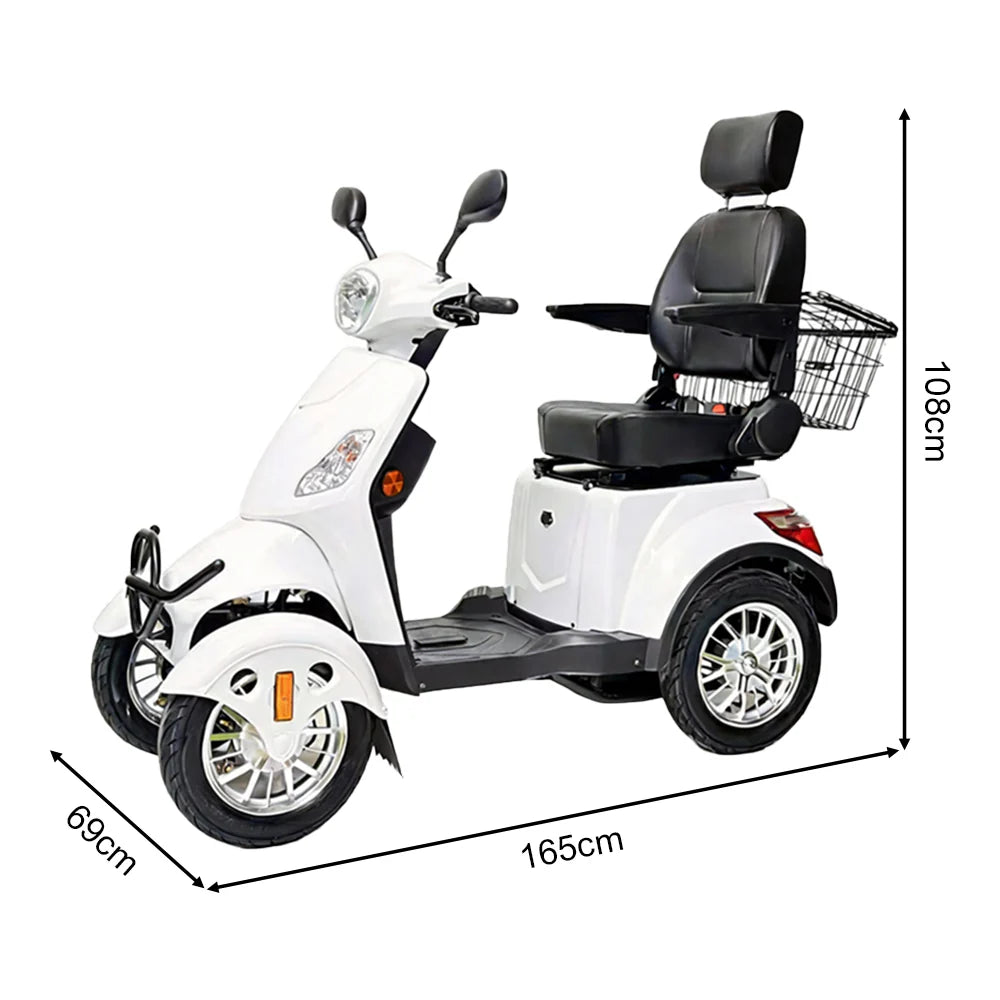 4-Wheel Electric Mobility Scooter with 3 Selectable Speed Modes and 500W Motor, 150kg Max Load